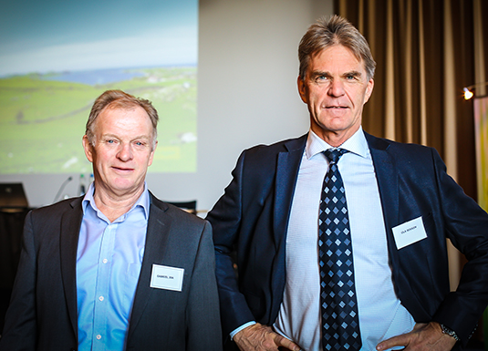 Direktør Ola Bekken og styreleiar Gabriel Joa, i FKRA presenterte eit solid økonomisk resultat på årsmøtet.