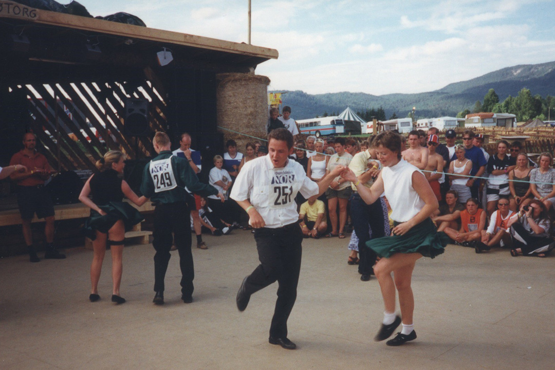 Per Terje Dalen og Olinn Nevland under NM i Swing på Landsstemne på Hellerud i 1997. Foto: Per Spødervold