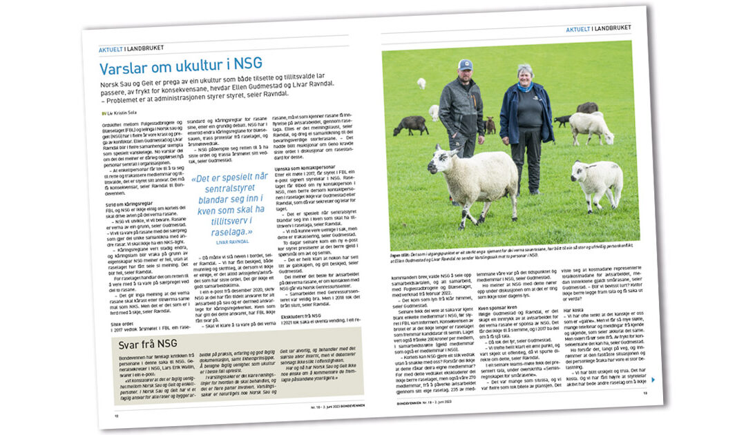 NSG beklagar og lovar endring